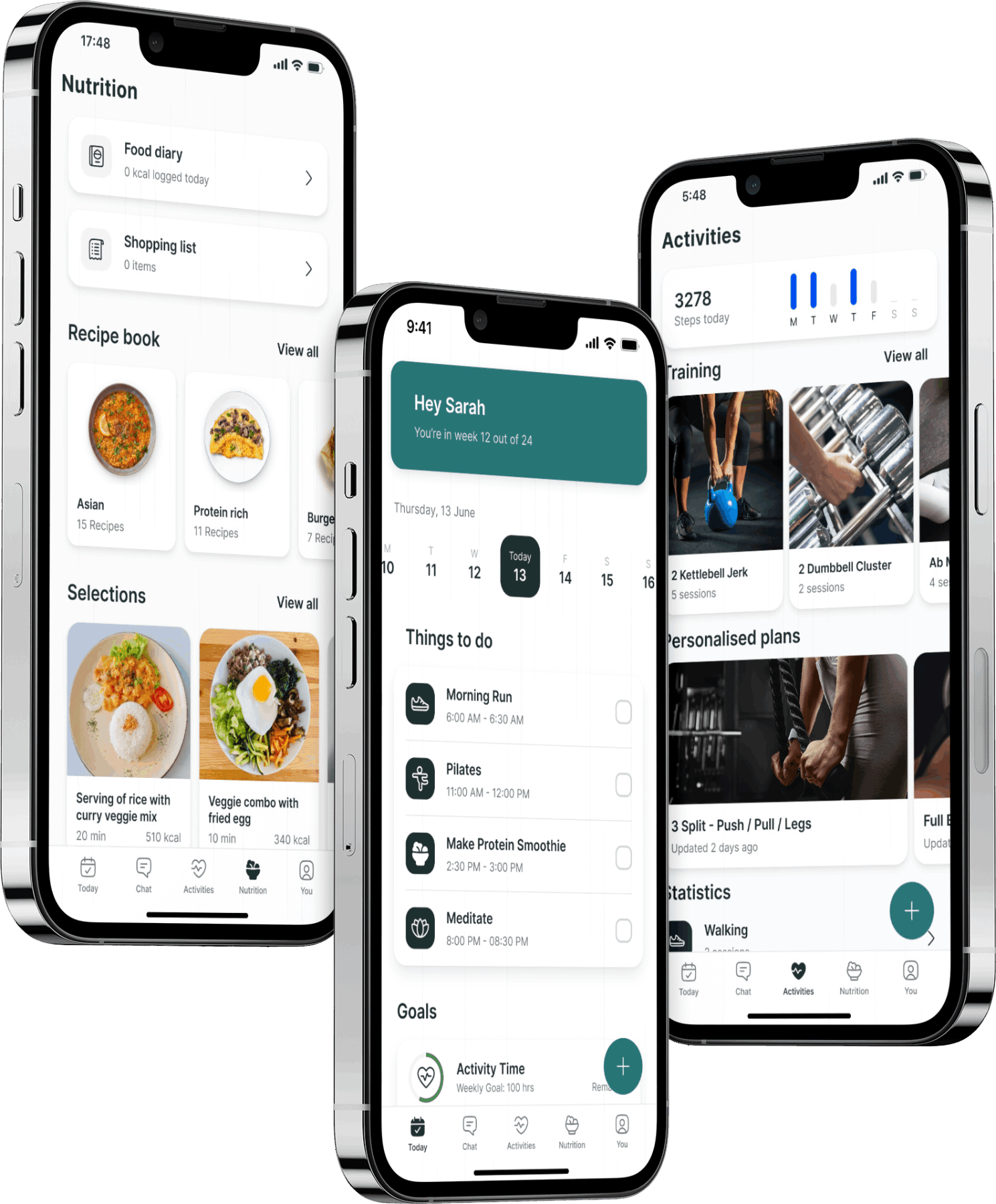 A mockup of the coaching app showcasing the features.